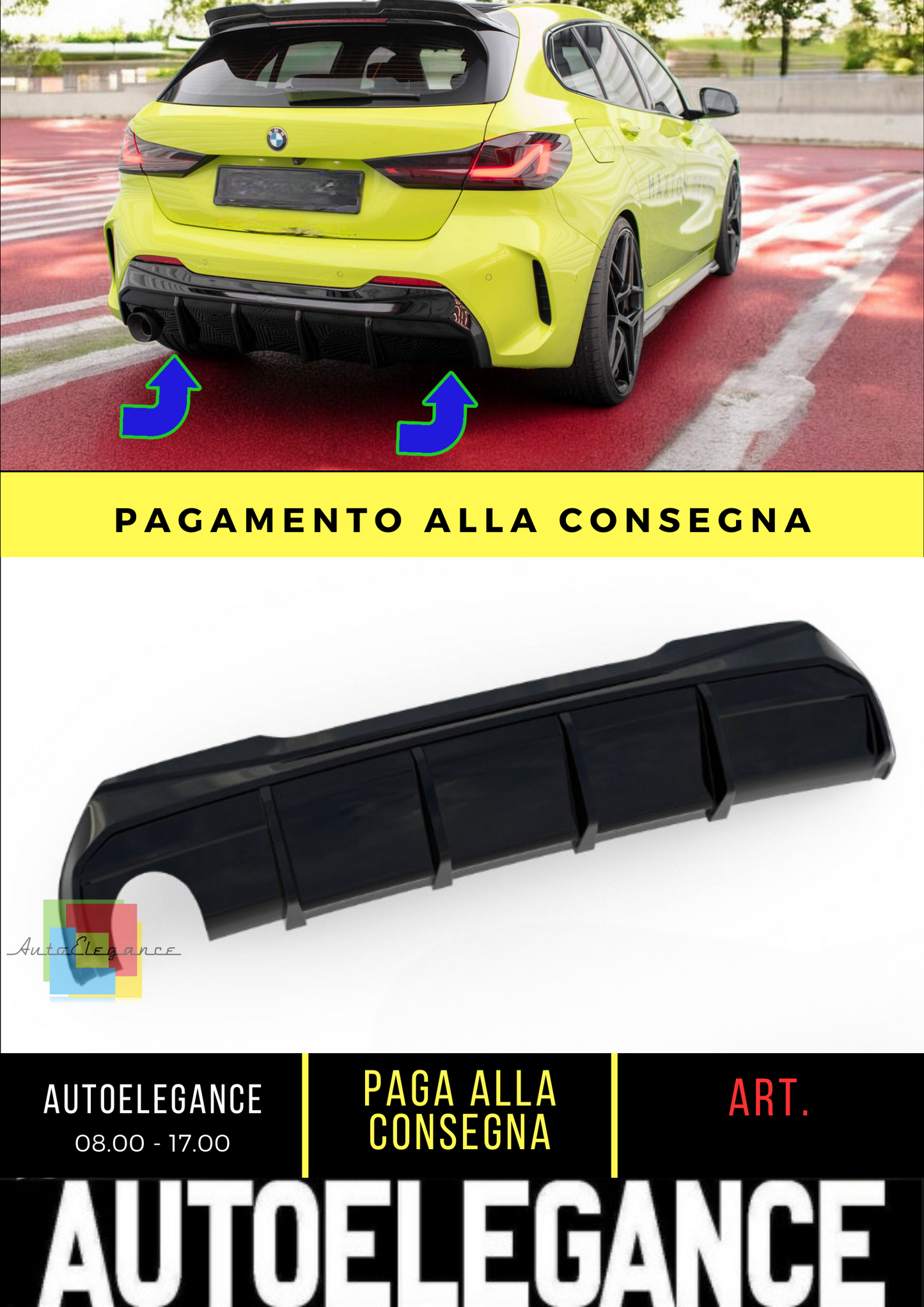 ✨Mantovana posteriore V.3BMW1 F40M-Pack(versione con scarico singolo su un lato✨