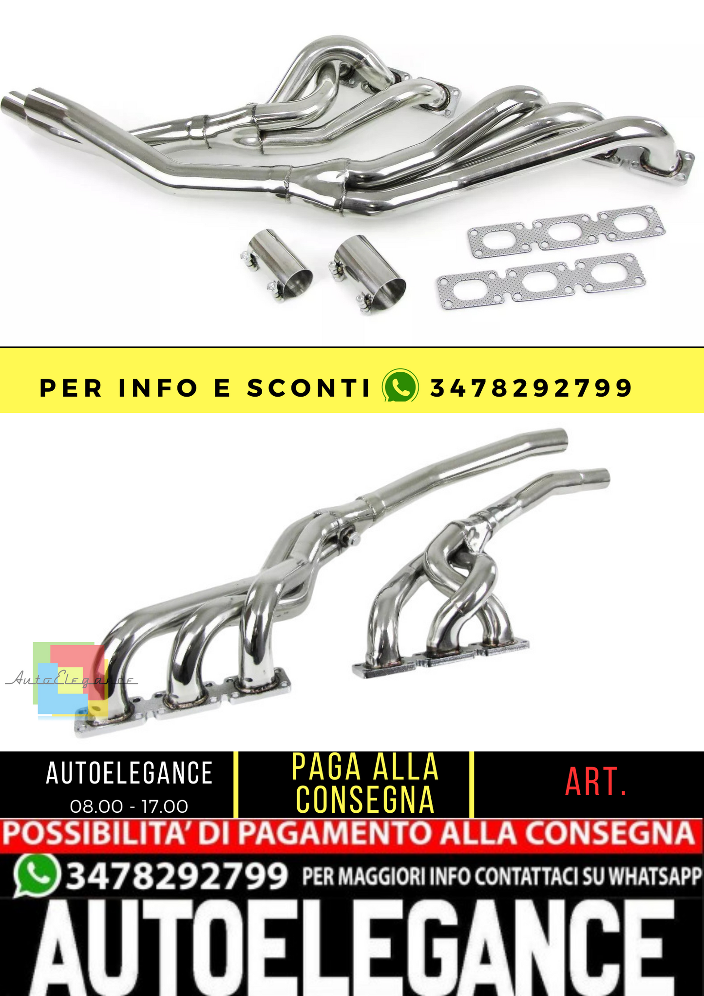 🔥Collettore racing in acciaio inox per BMW E34 520i 24V + 525i 24V M50🔥