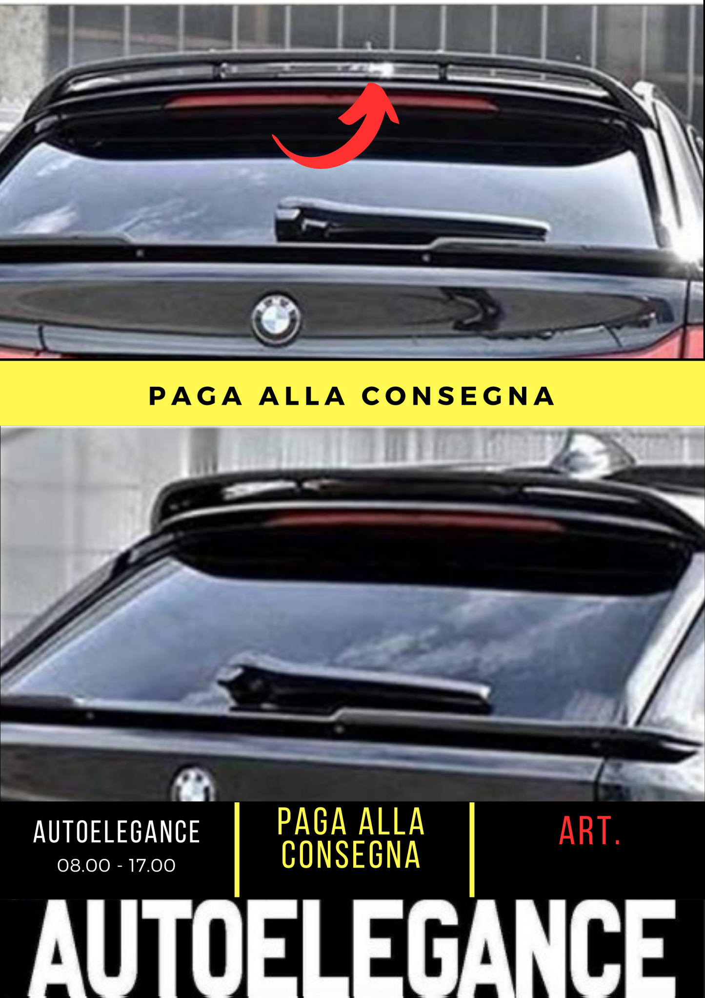 💕 SPOILER POSTERIORE ADATTO PER BMW 5 G31 TOURING NERO LUCIDO 💕