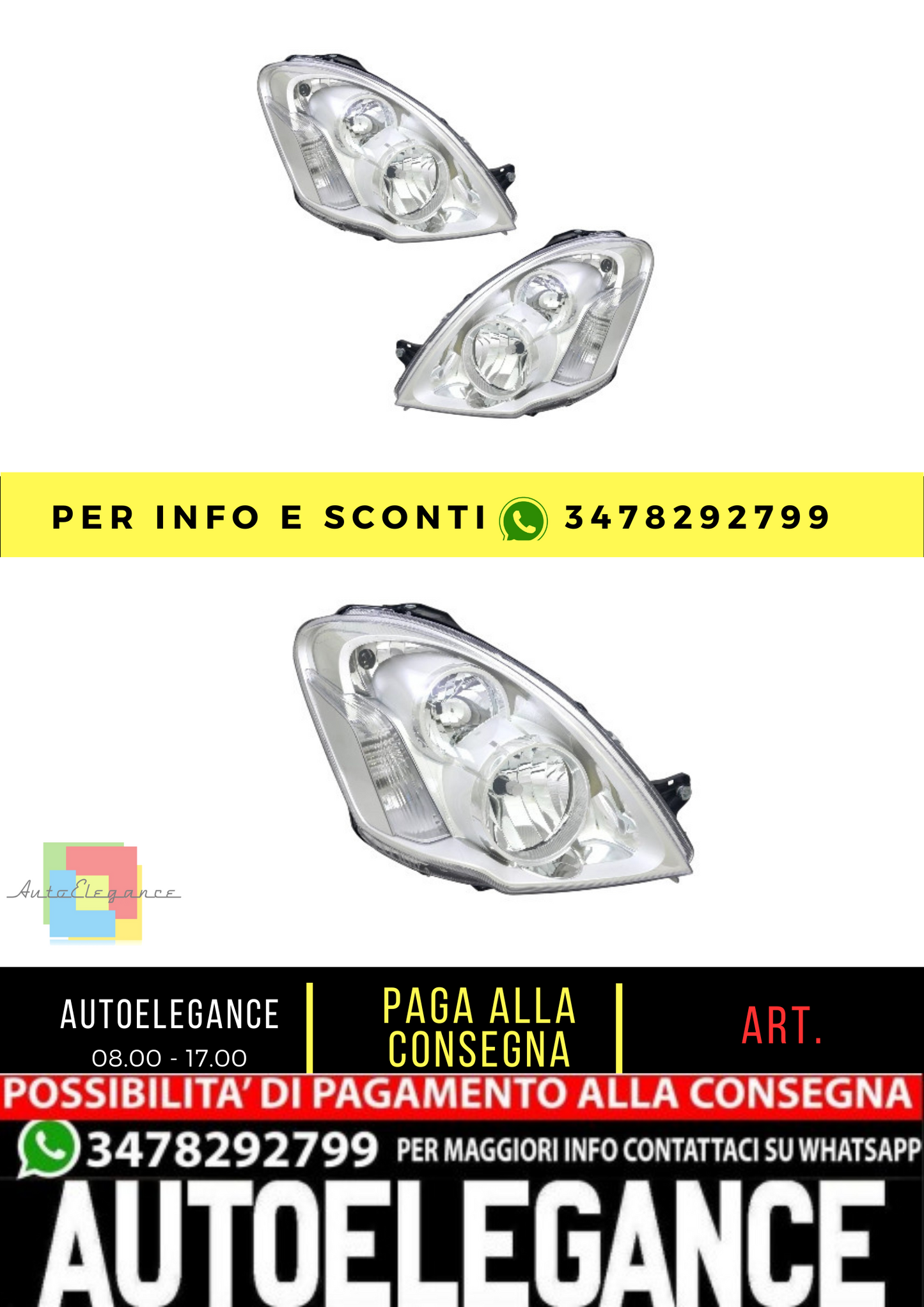 🔥Set fari per Iveco Daily V 5 2011-2014 H1 H7 attuatore LWR motore TFL🔥