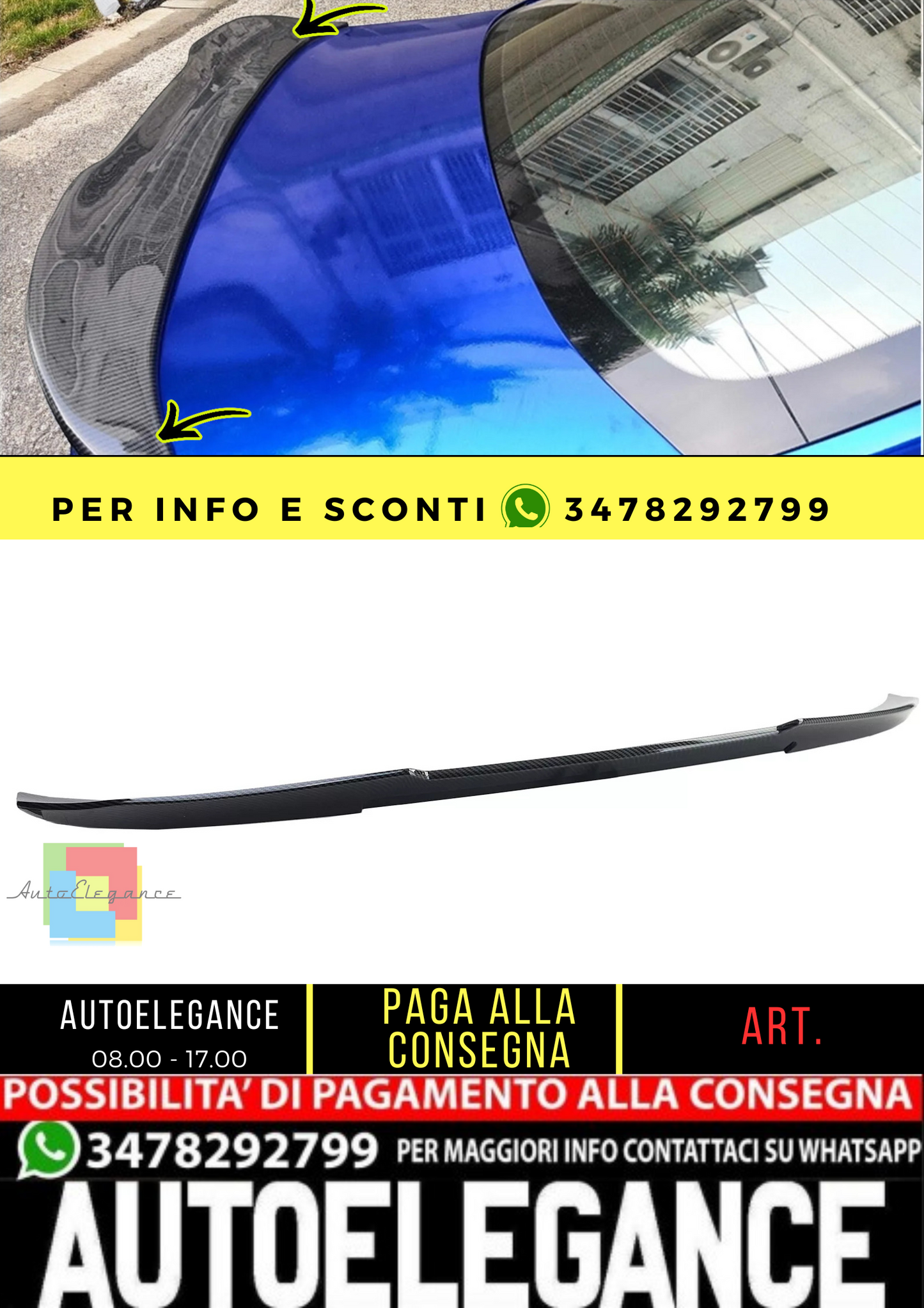 🔥Spoiler posteriore Ducktail Carbon Look per BMW Serie 5 G30 Berlina del 2016🔥