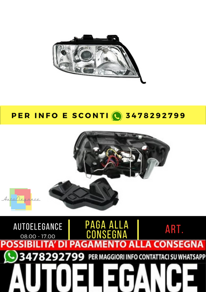 🔥Faro destro per Audi A6 C5 4B 1997-1999 H1 H7 lato passeggero🔥