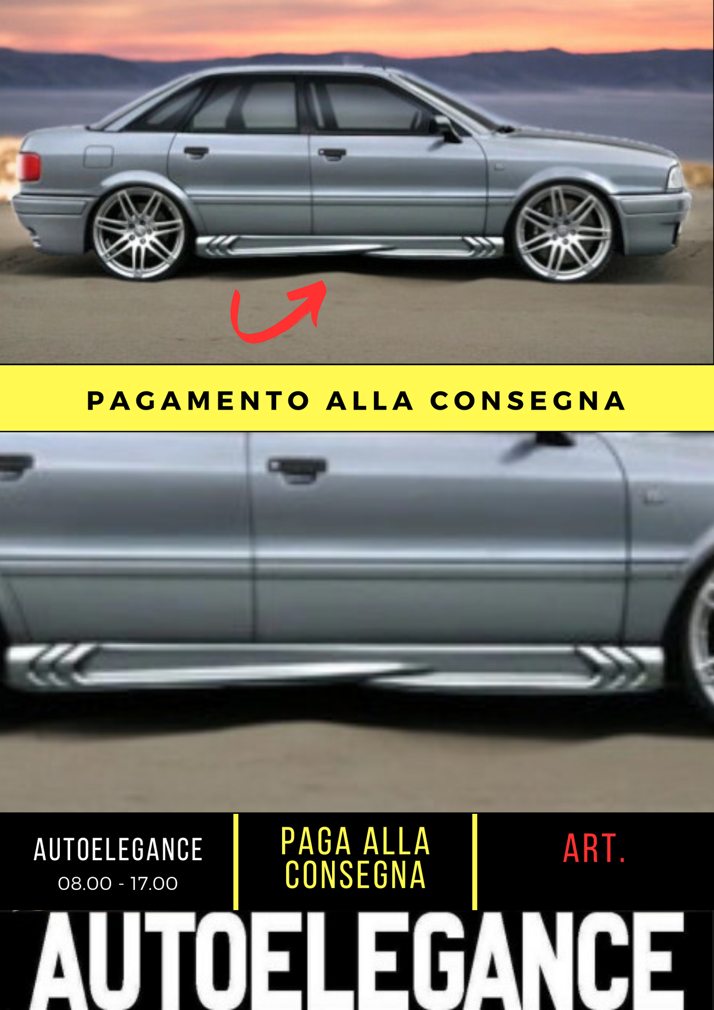 😍 MINIGONNE LATERALI ADATTO PER AUDI 80 😍