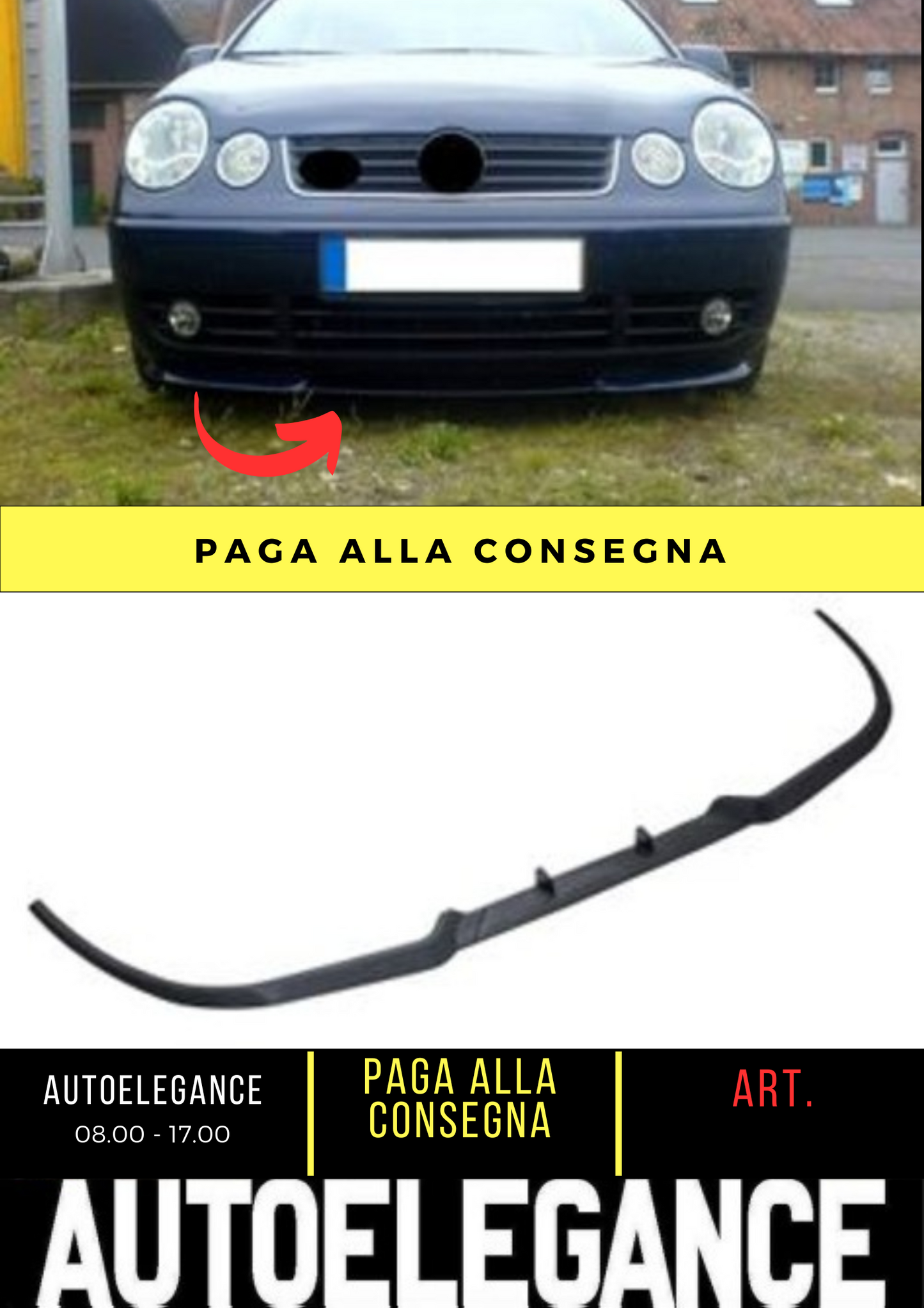 💕SPLITTER ANTERIORE ADATTO PER VW POLO 9N MK4 💕