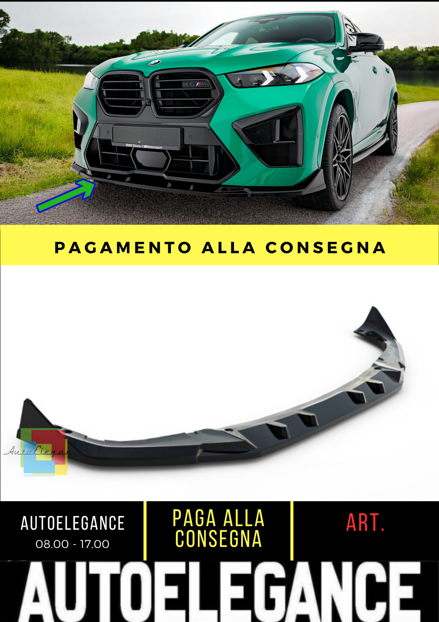 ⭐Splitter anteriore V.1 BMW X6 M F96 Facelift⭐