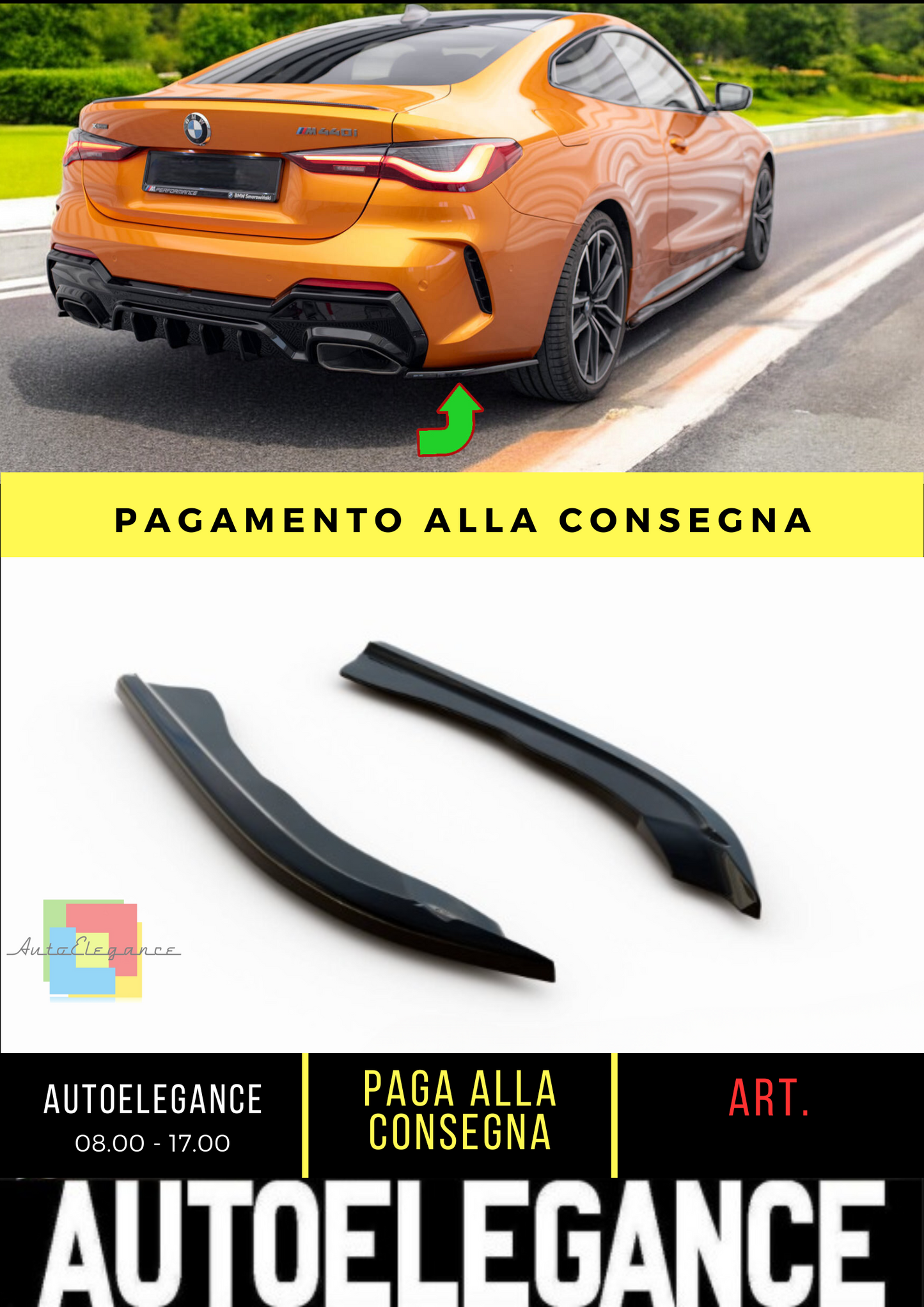 ⭐Splitter Laterali Posteriori V.5 BMW 4 M440i G22 / G23 / G22 Facelift / G23  ⭐