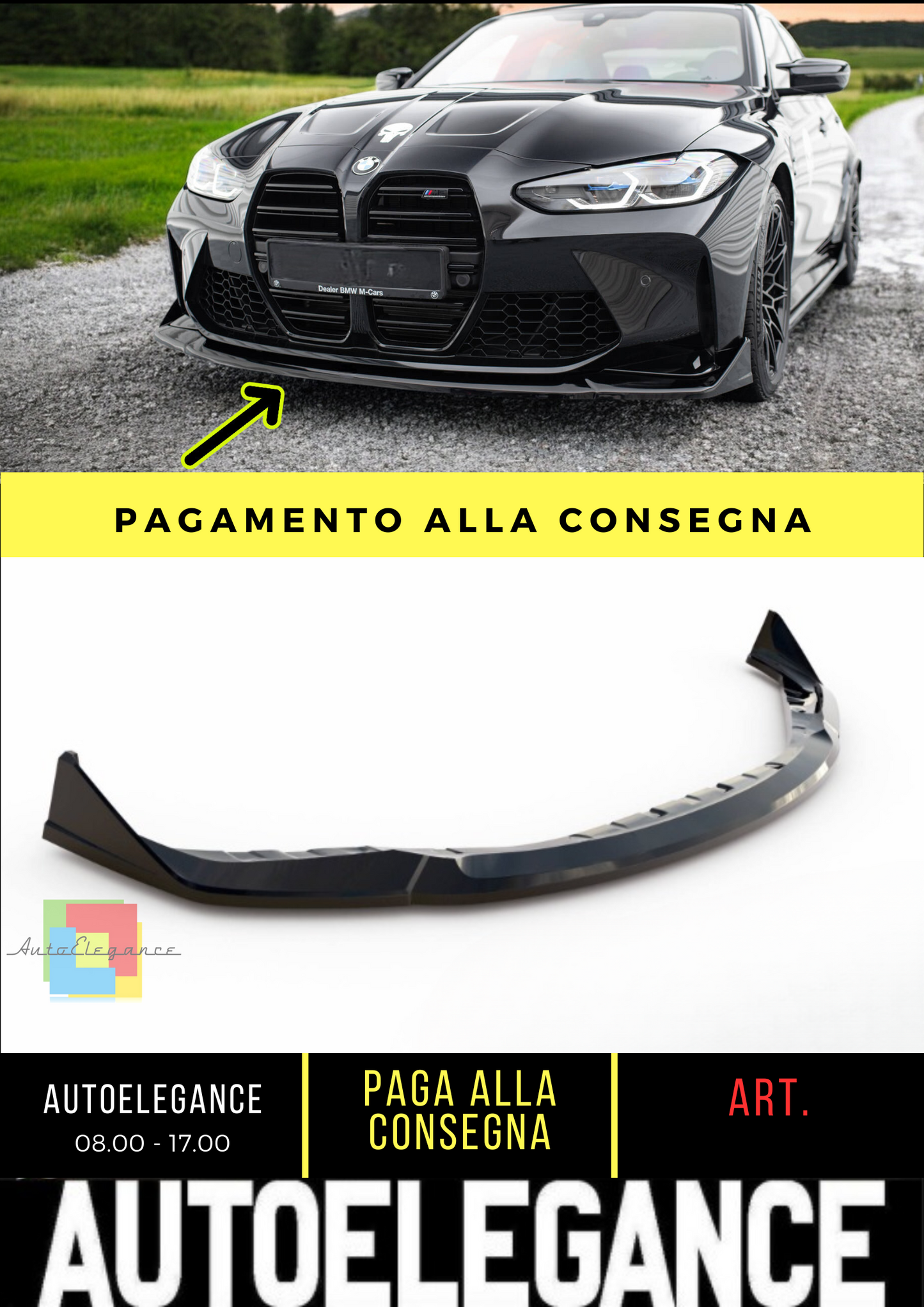 ⭐Splitter anteriore V.4 CSL Look BMW M3 Berlina / Touring G80 / G81⭐
