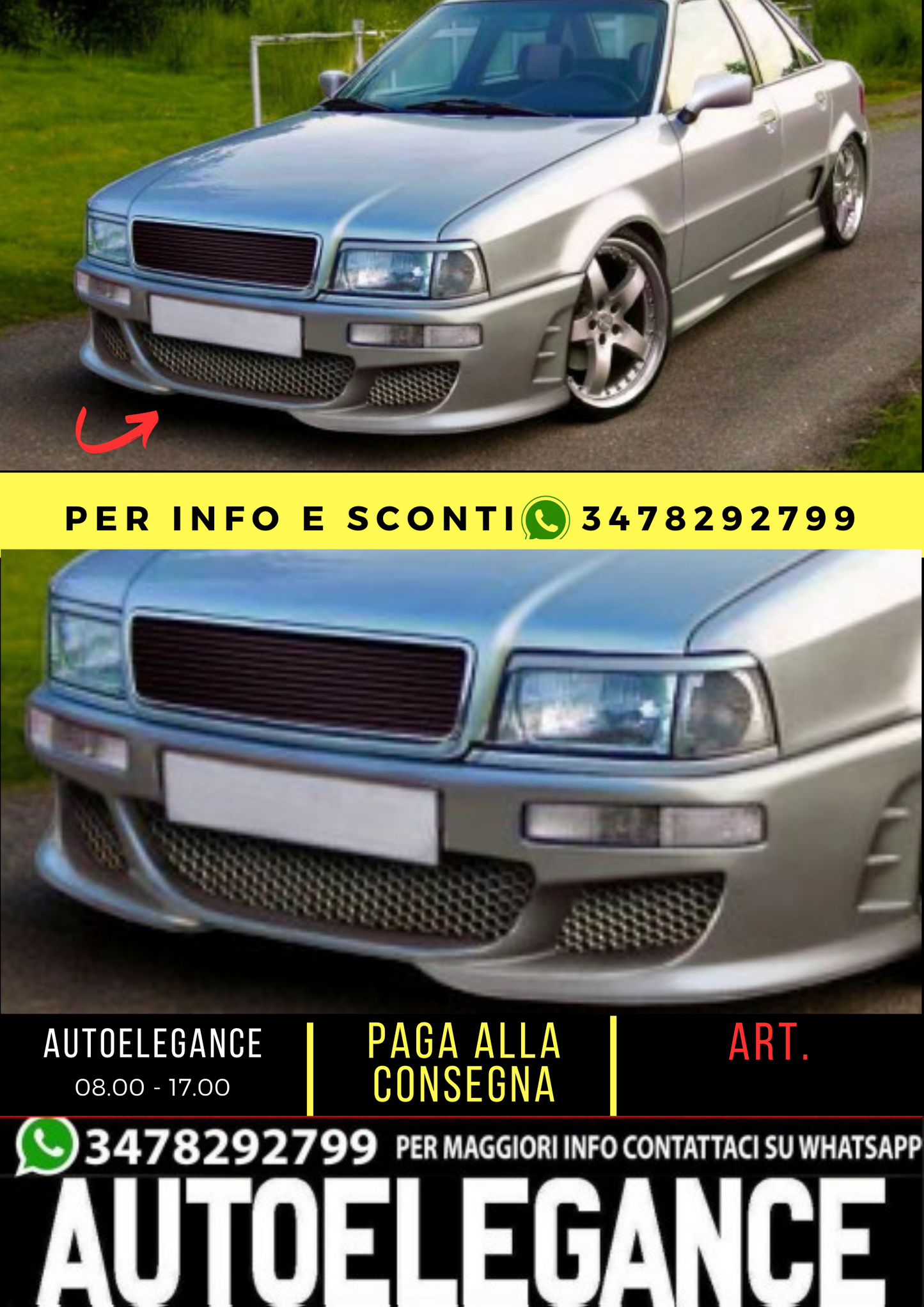 😍 PARAURTI ANTERIORE ADATTO PER AUDI 80 😍