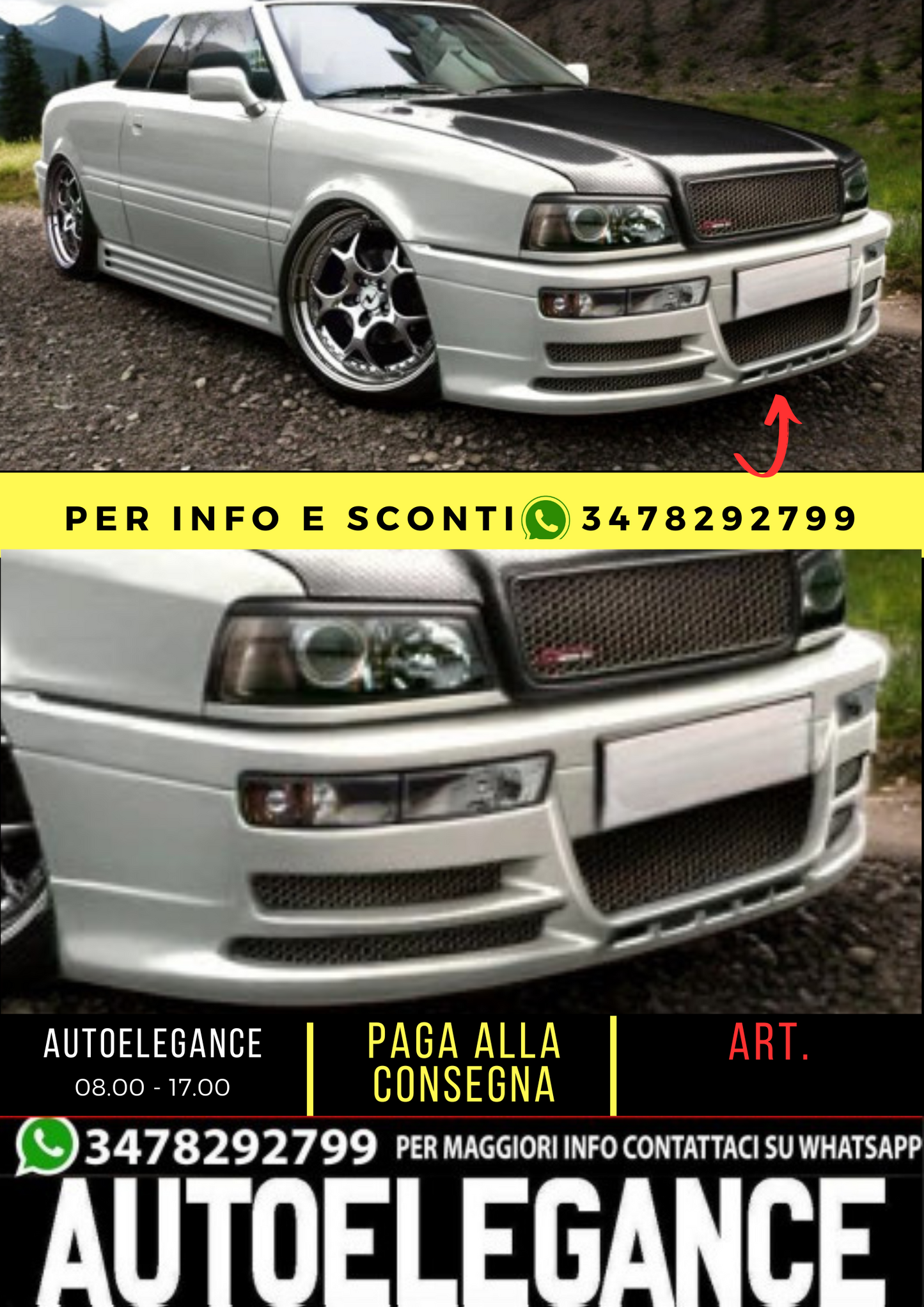 😍 PARAURTI ANTERIORE ADATTO PER AUDI 80 😍