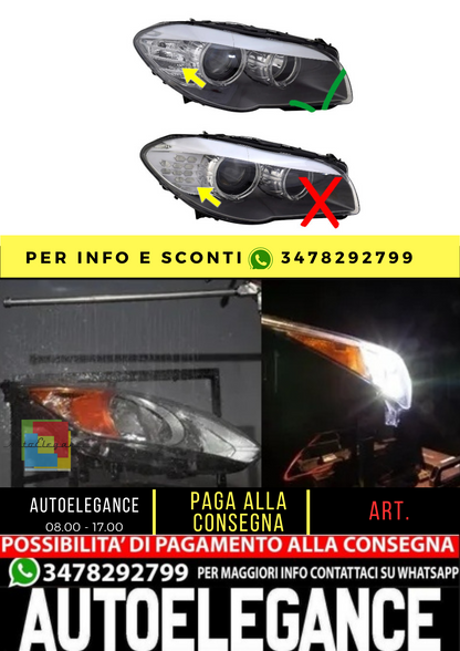🔥Faro destro per serie 5 BMW F10 F11 2009-2013 H7 alogeno Angel Eyes LED LWR🔥