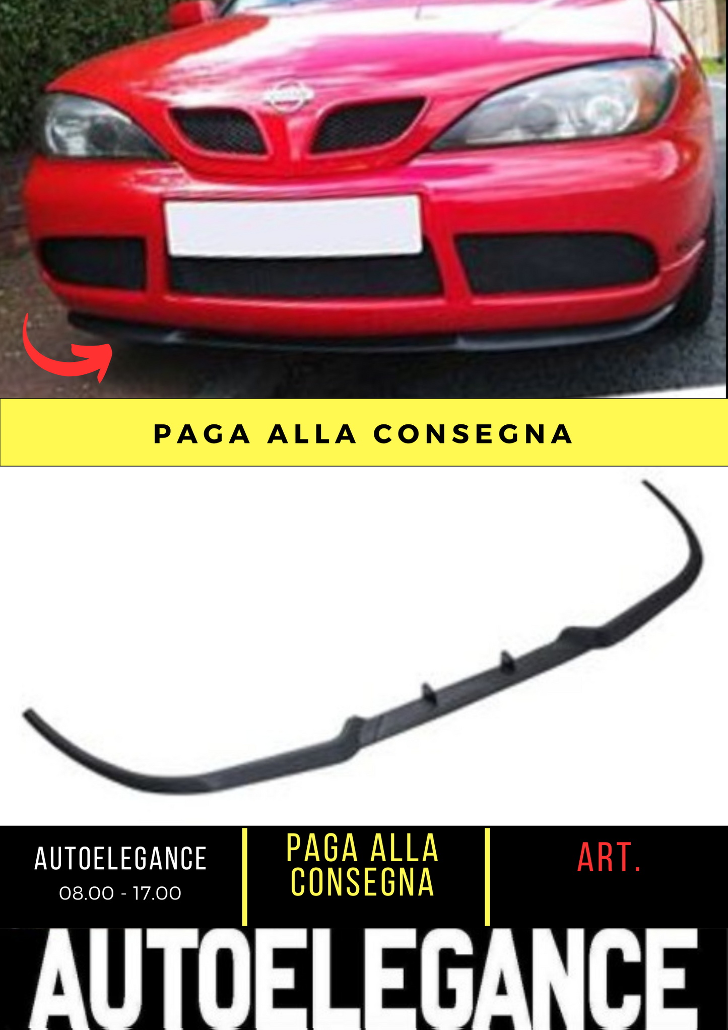💕SPLITTER ANTERIORE ADATTO PER NISSAN PRIMERA P11 MK2💕