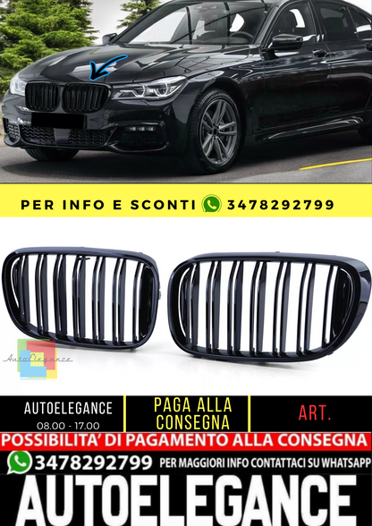 🔥Griglia del radiatore sportiva a doppia barra lucida per BMW G11Serie7 15-19🔥