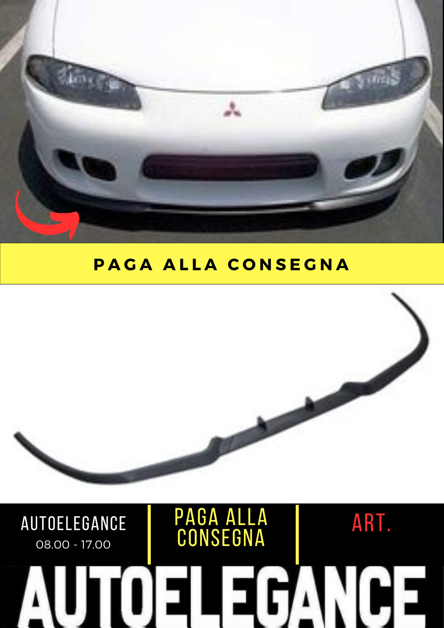💕SPLITTER ANTERIORE ADATTO PER MITSUBISHI ECLIPSE D30 MK2💕