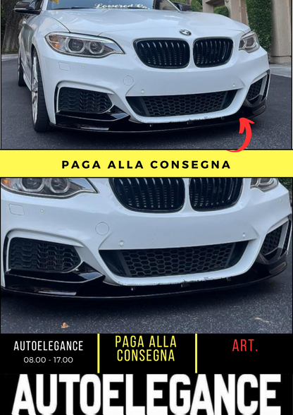 💕 SPLITTER ANTERIORE ADATTO PER BMW 2 F22 COUPE NERO LUCIDO 💕