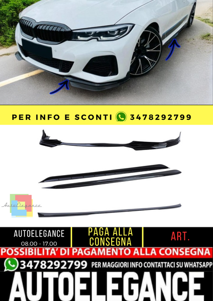 🔥 Gloss Black Front and Rear Spoiler Body Kit for BMW G20 3 Series Sedan🔥
