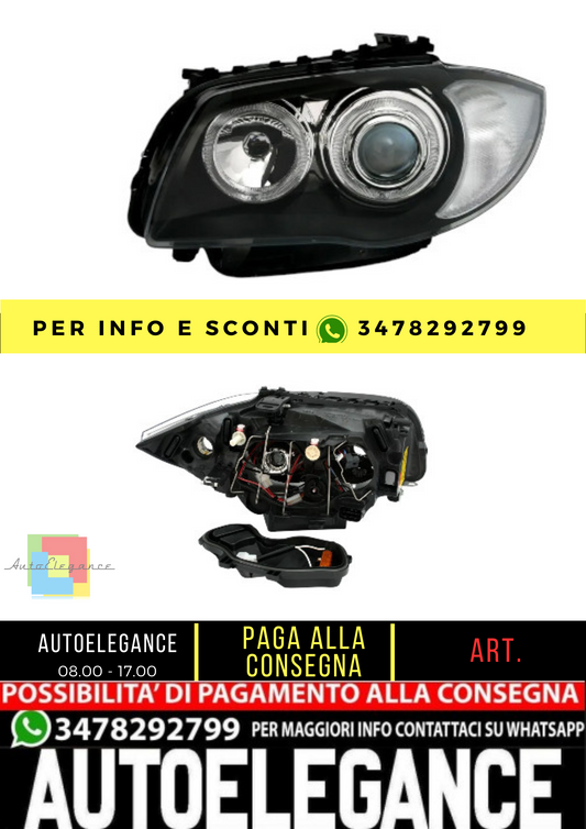 🔥Set fari Angel Eyes per BMW E81 E82 E87 E88 04-11 1 anello LED nero🔥