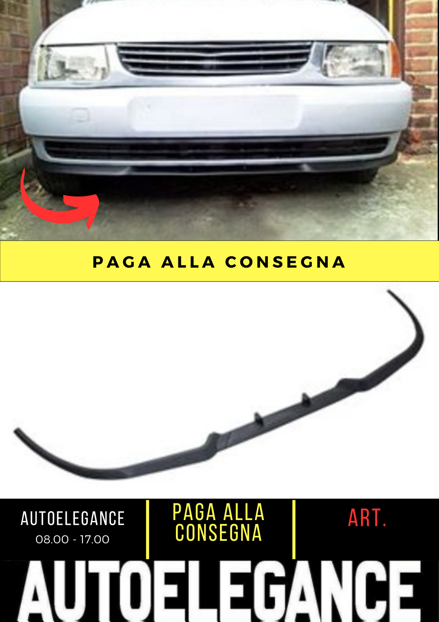💕SPLITTER ANTERIORE ADATTO PER VW POLO 6N MK3💕