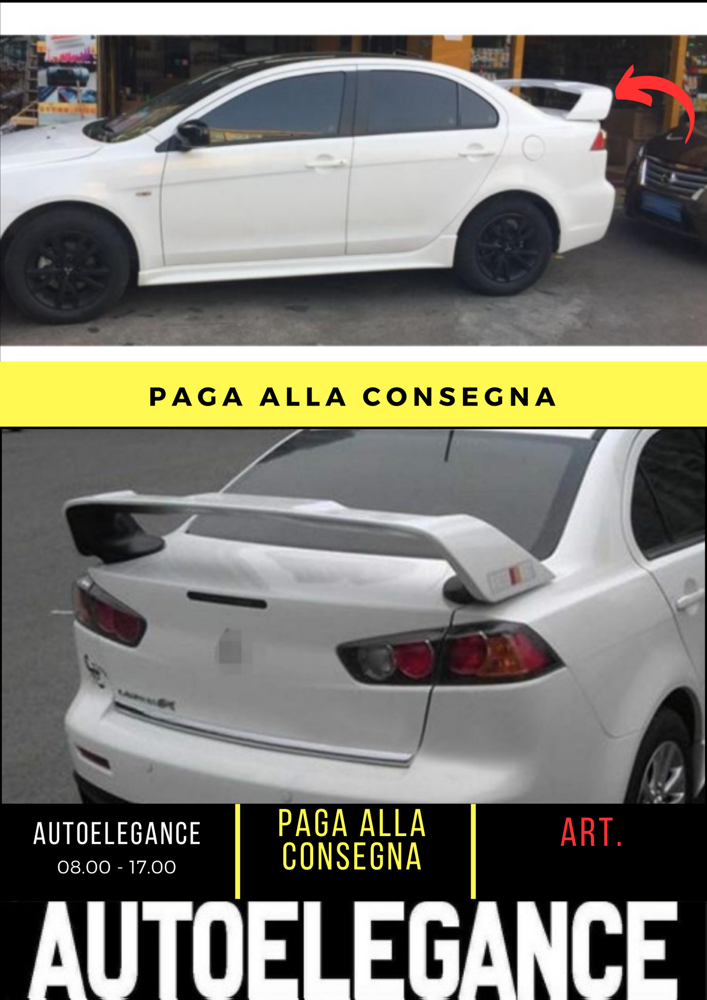 💕 SPOILER POSTERIORE ADATTO PER MITSUBISHI i LANCER MK8 SEDAN NERO 💕
