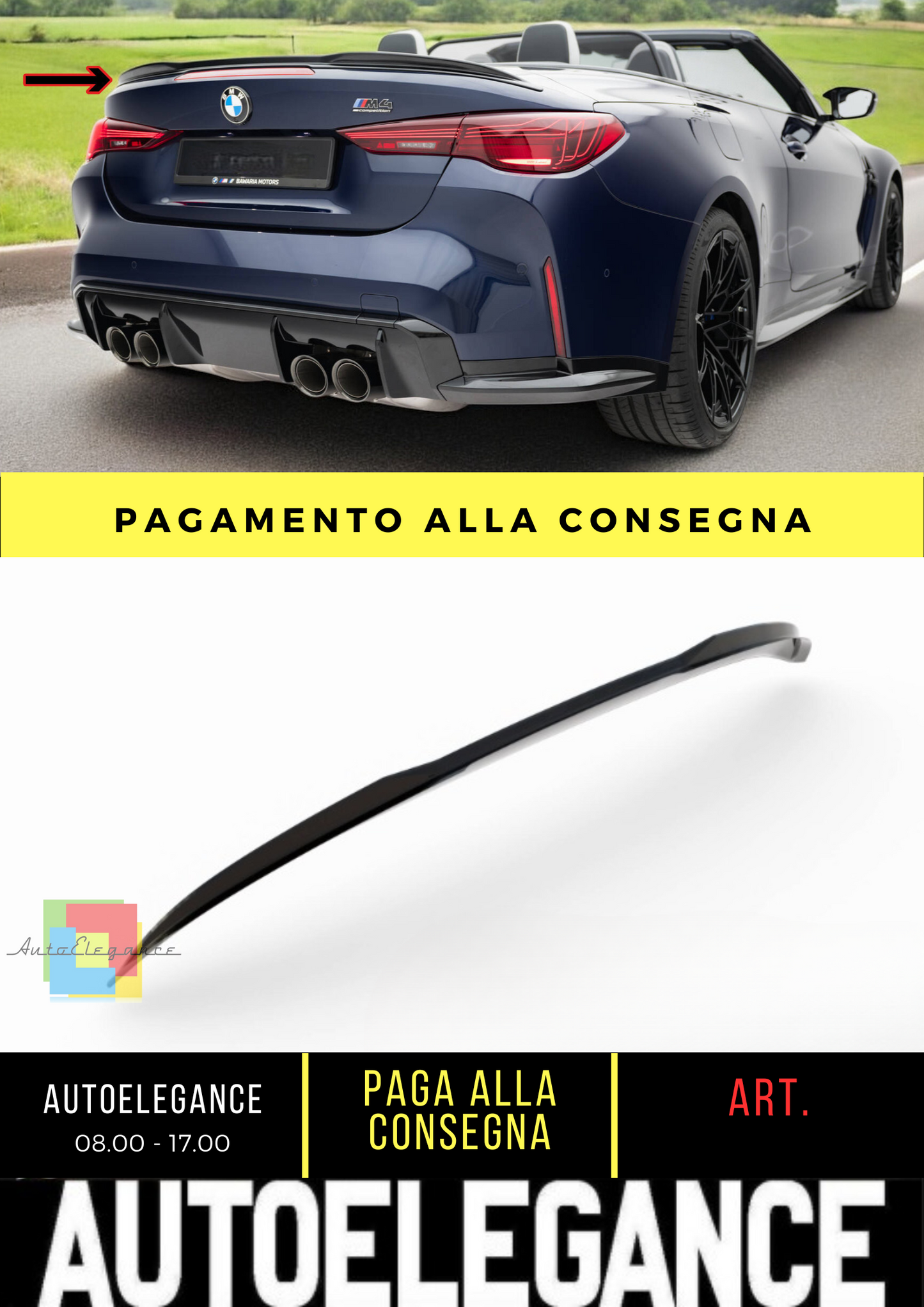 ⭐Tappo spoiler 3D BMW M4 Cabrio G83 / 4 Cabrio G23⭐