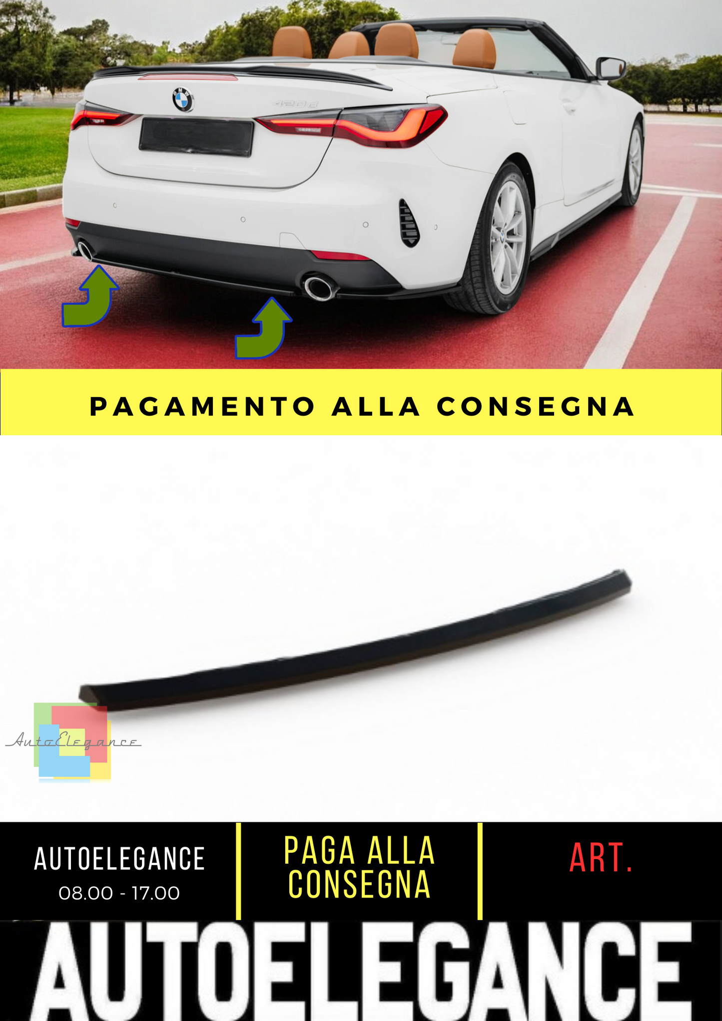 ⭐Splitter posteriore centrale per BMW 4 Coupe / Cabrio G22 / G23⭐