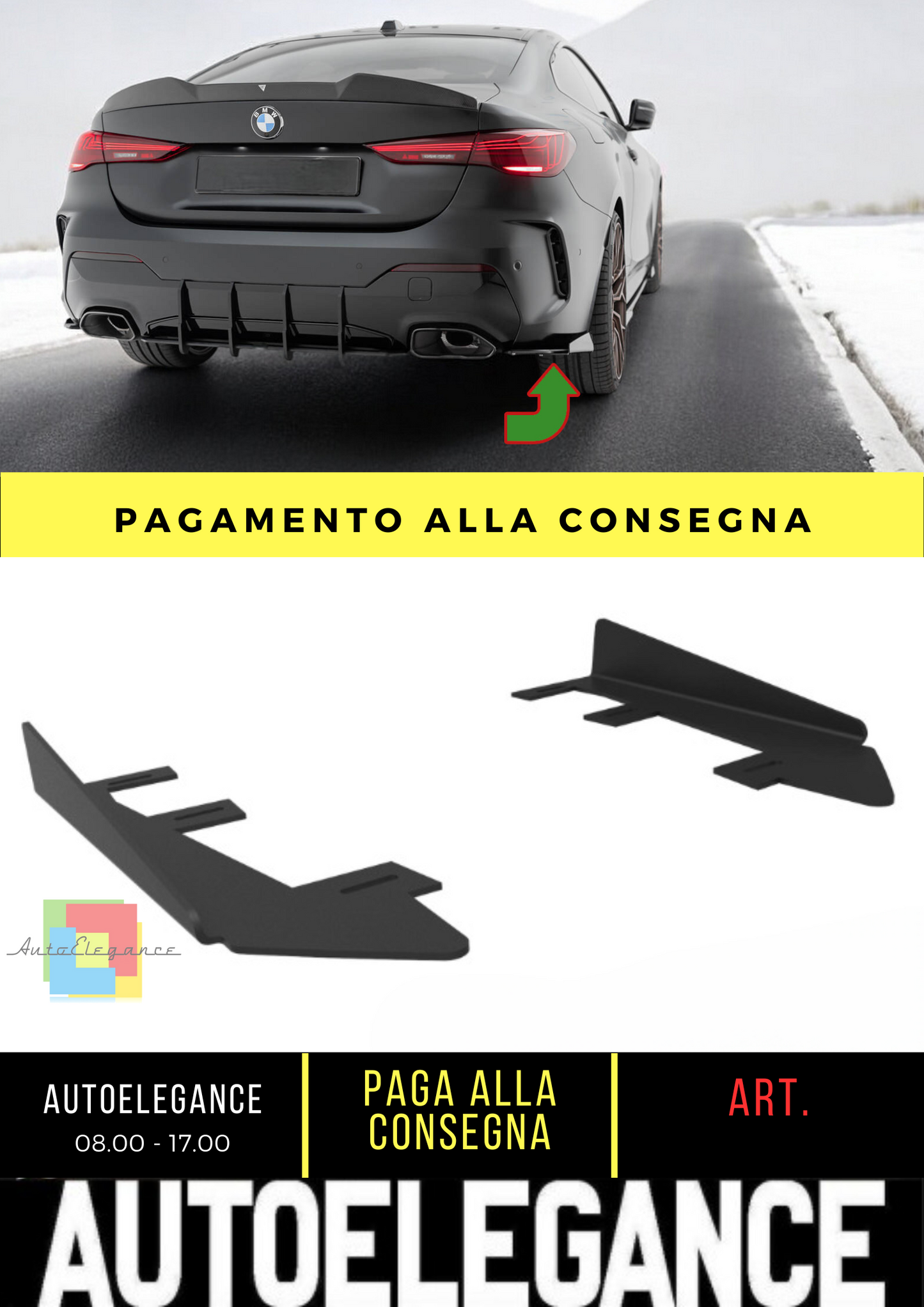 ⭐Alette laterali posteriori BMW M440i G22 / G23 / G22 Facelift / G23 Facelift⭐