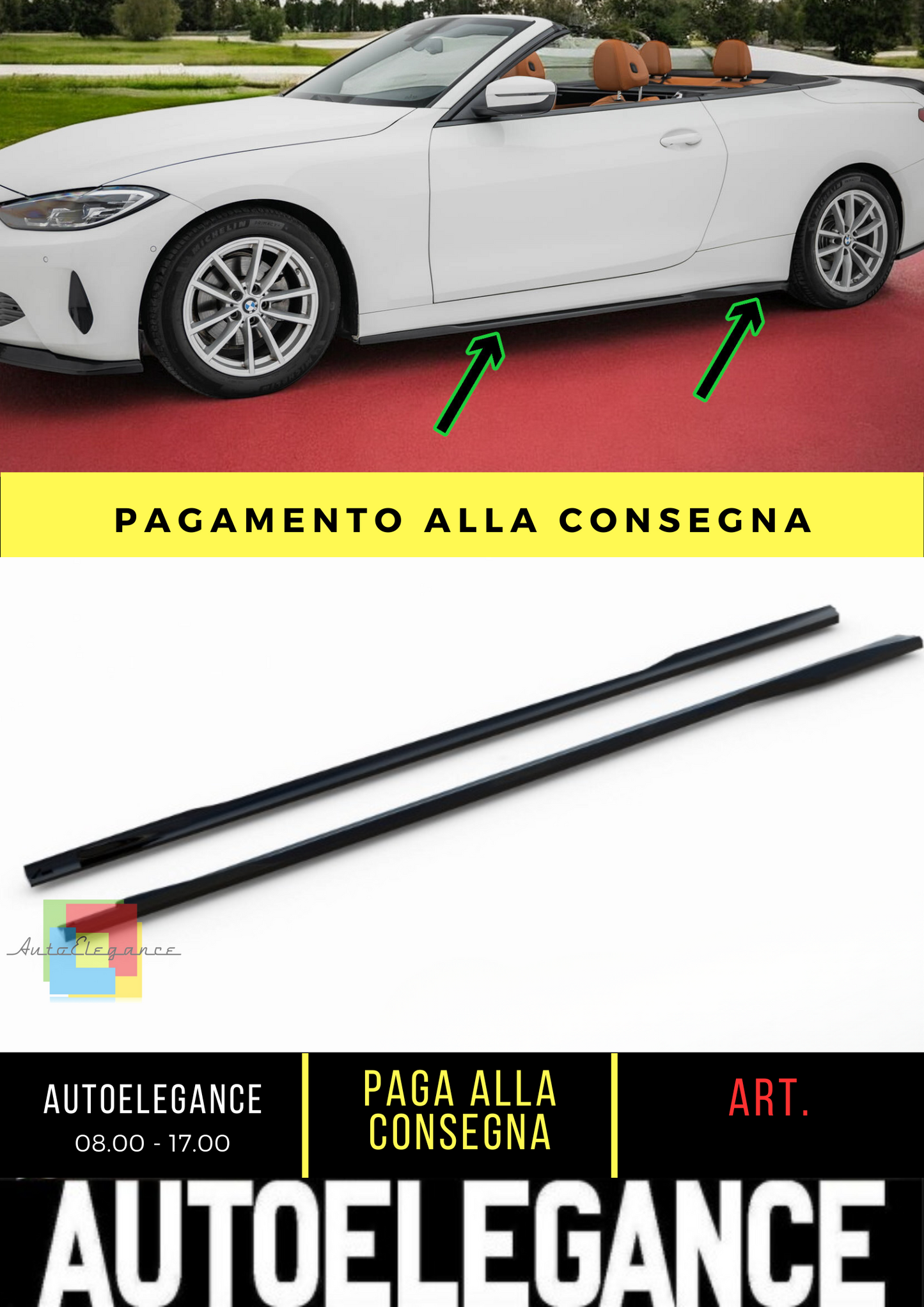 ⭐Minigonne Laterali Diffusori BMW 4 Coupe / Cabrio G22 / G23⭐