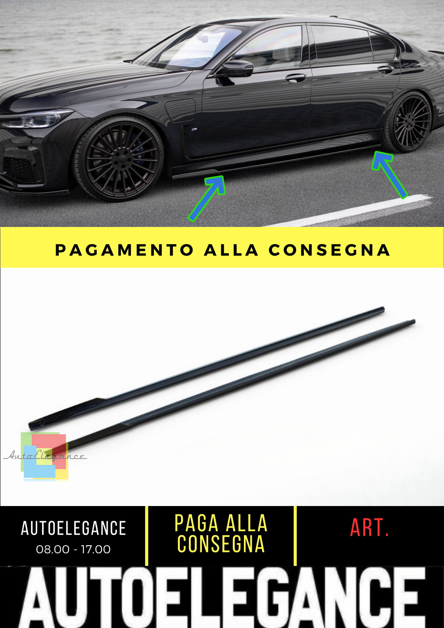 ⭐Minigonne Laterali Diffusori V.2 per BMW 7 Long M-Pack G12⭐