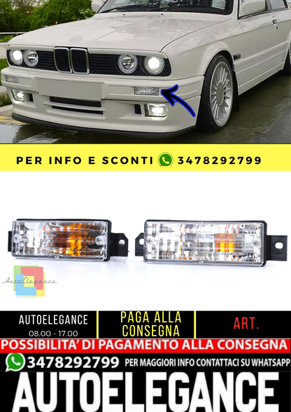 🔥Freccia in vetro trasparente bianco con luce di posizione e lampadine per BMW SERIE 3 E30🔥