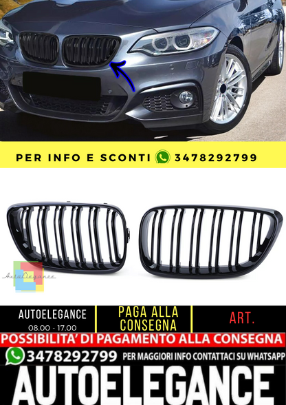 🔥Griglia griglia radiatore sportiva a doppia barra per BMW Serie 2 F22 F23🔥