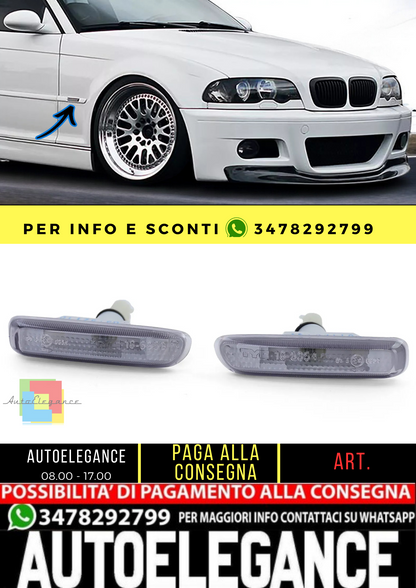 🔥Indicatori laterali fumé neri adatti per BMW Serie 3 E46 pre-restyling 🔥