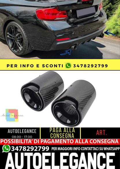 🔥2x terminali di scarico in carbonio per serie 2 BMW F22 F23 M235i M240i🔥