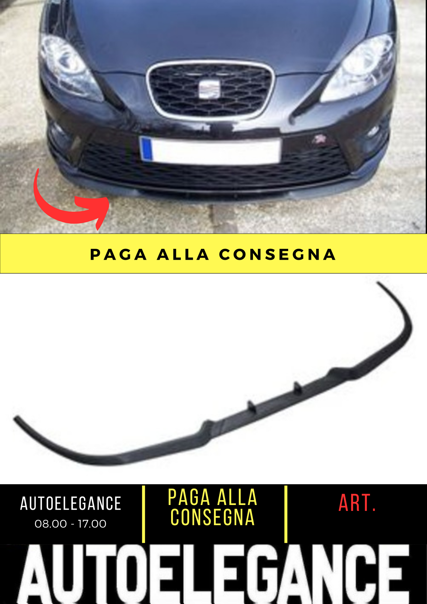 💕SPLITTER ANTERIORE ADATTO PER SEAT LEON MK2 1P💕
