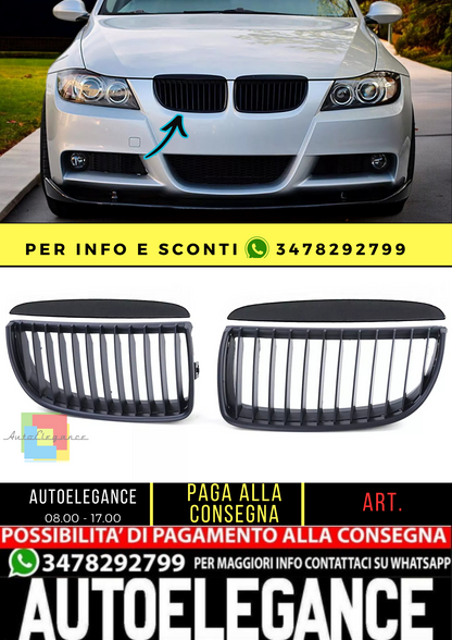 🔥Griglia del radiatore sportiva performance nera opaca per BMW Serie 3 E90 E91 05-08🔥