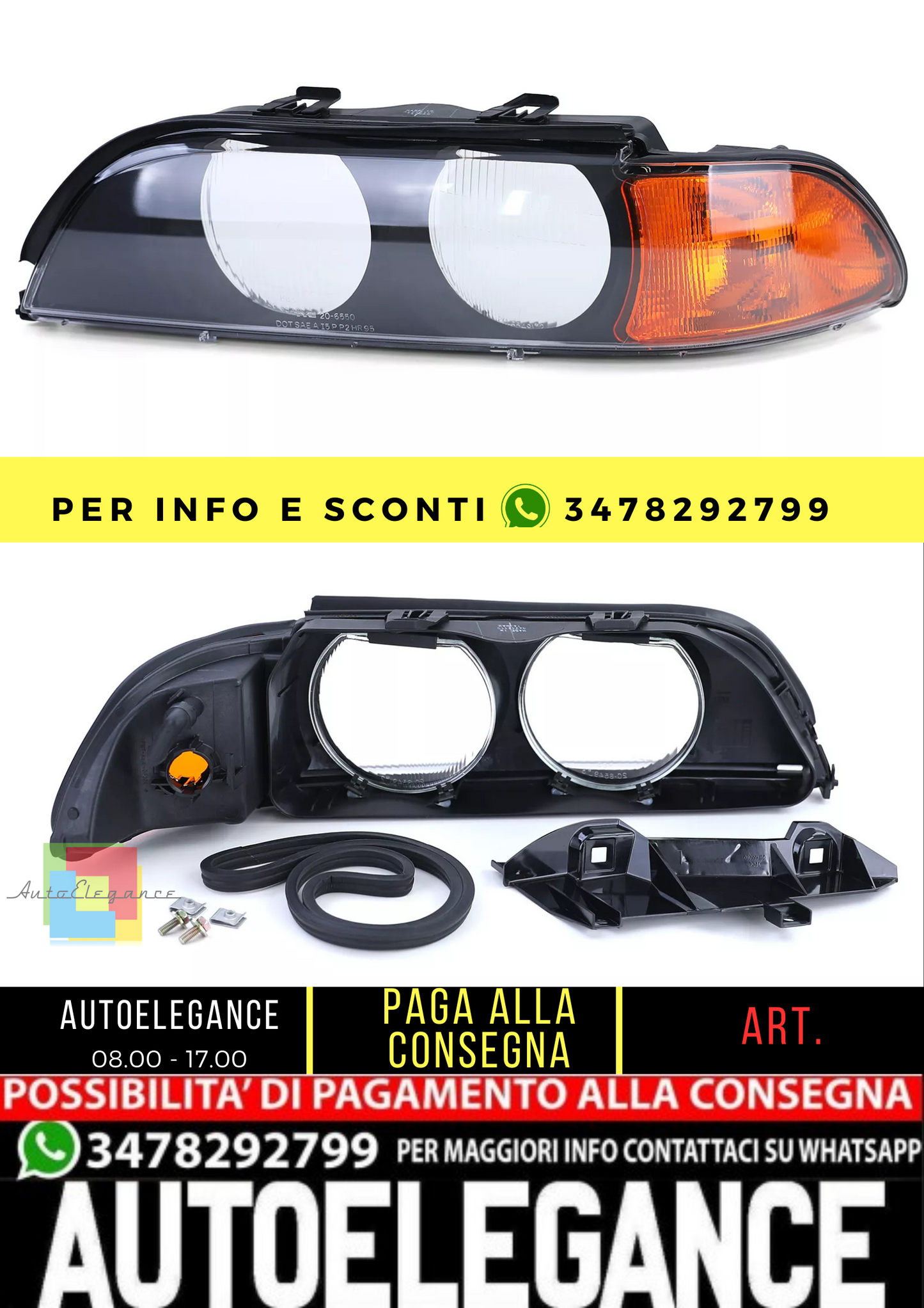 🔥Lente per faro sinistra adatta per BMW E39 95-04 Berlina Touring🔥