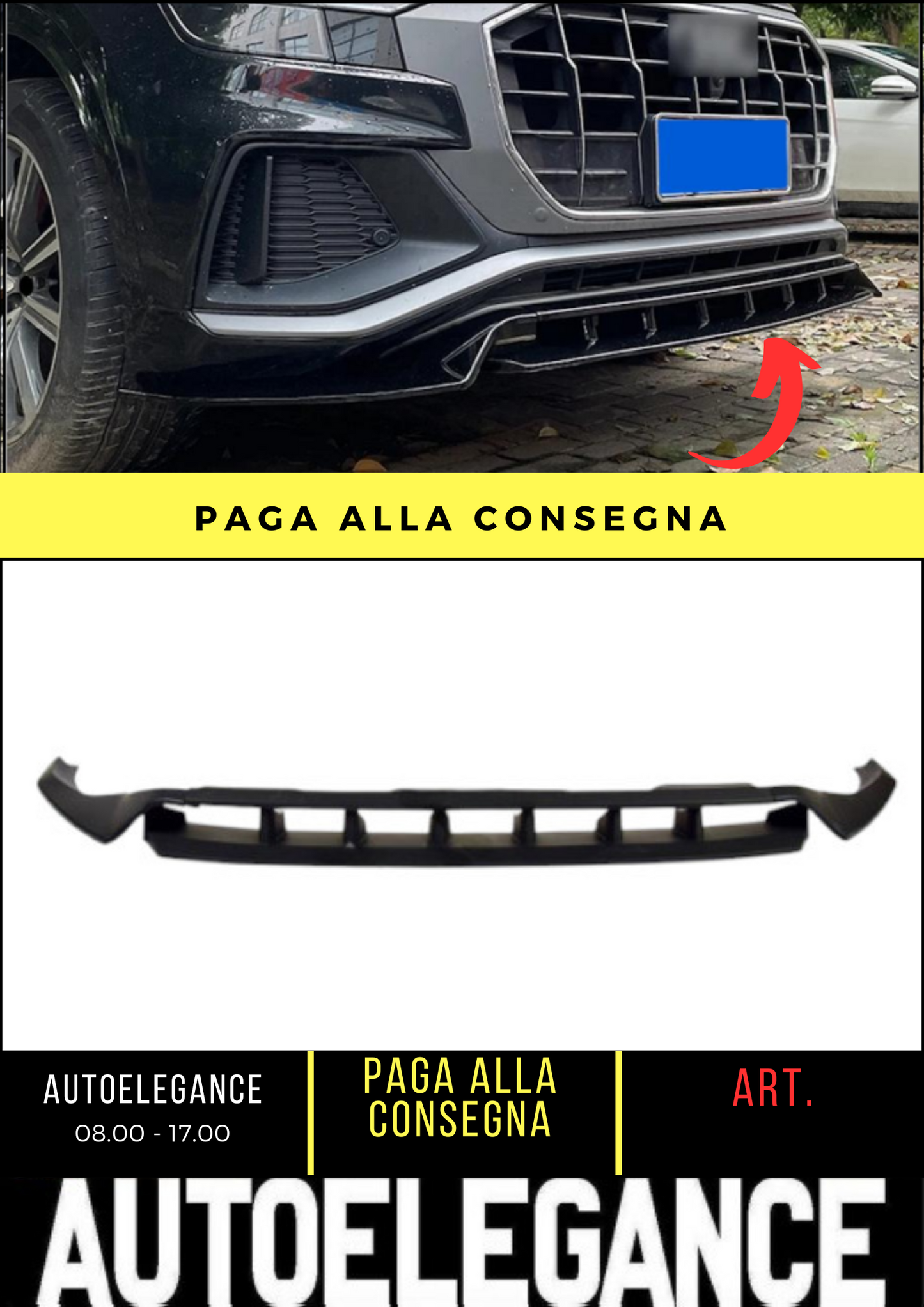 💕 SPLITTER ANTERIORE ADATTO PER AUDI SQ8 S-LINE 💕