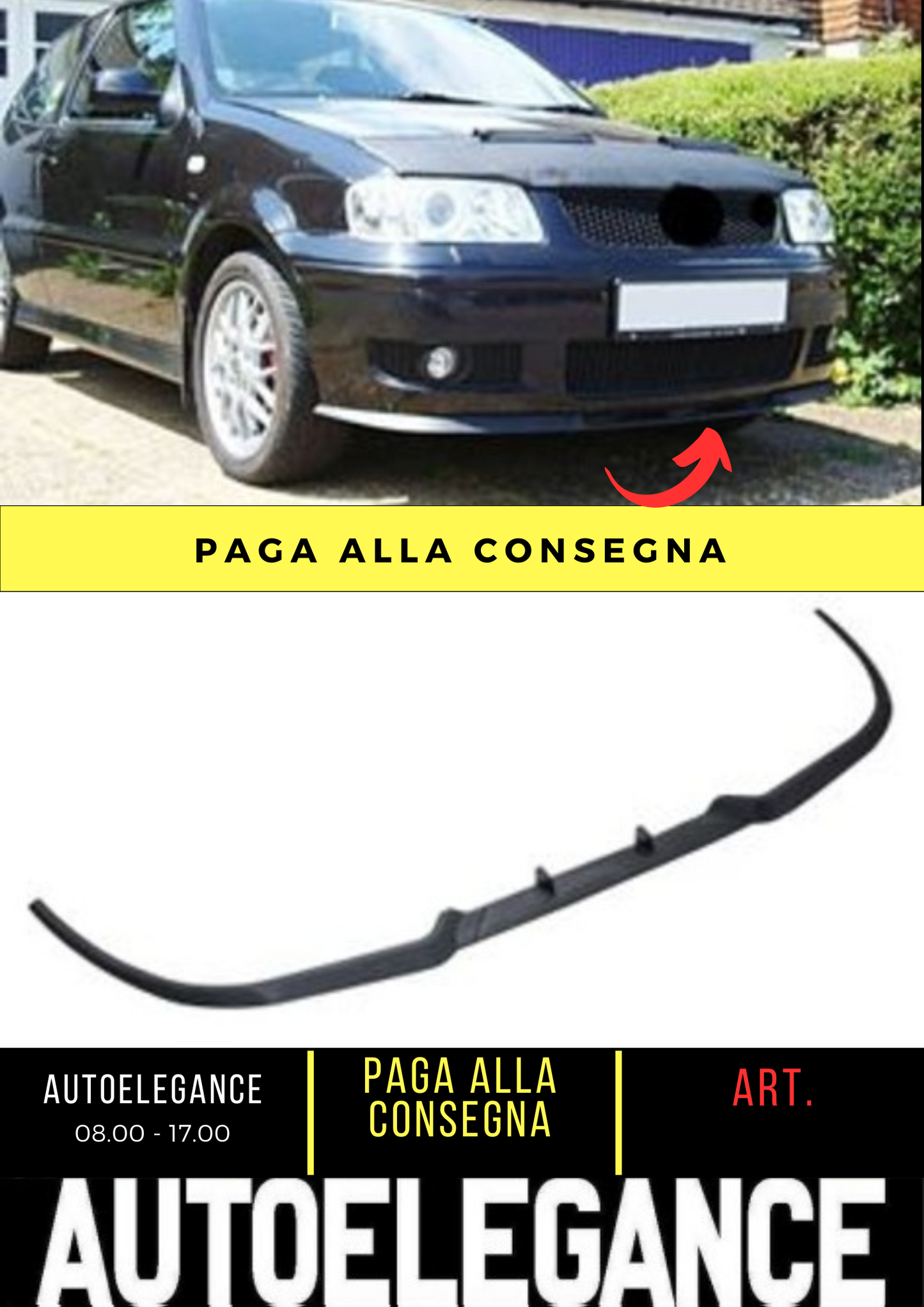 💕SPLITTER ANTERIORE ADATTO PER VW POLO 6N2 MK3 💕