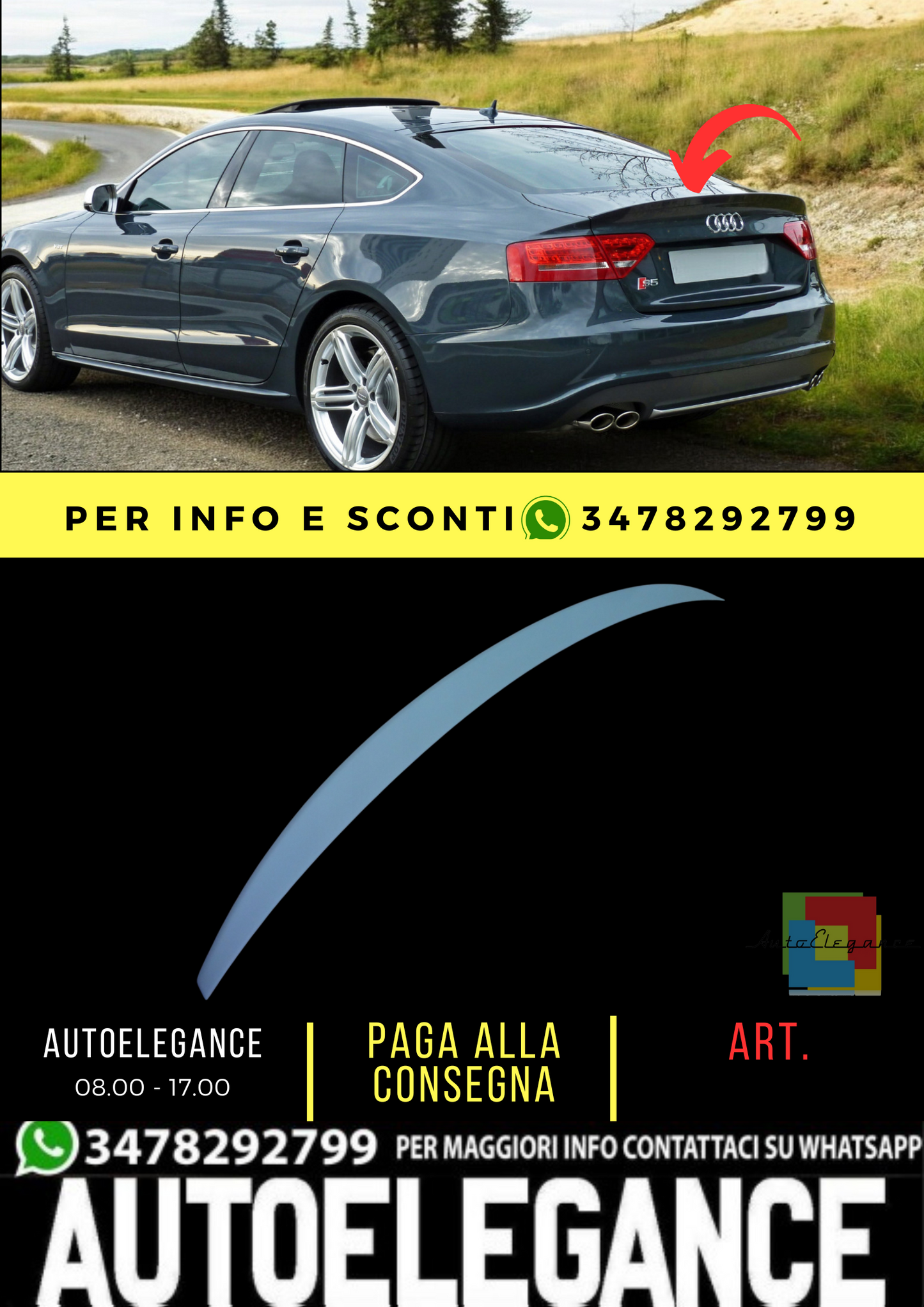 💕SPOILER ADATTO PER AUDI A5 S5 8T SPORTBACK 💕