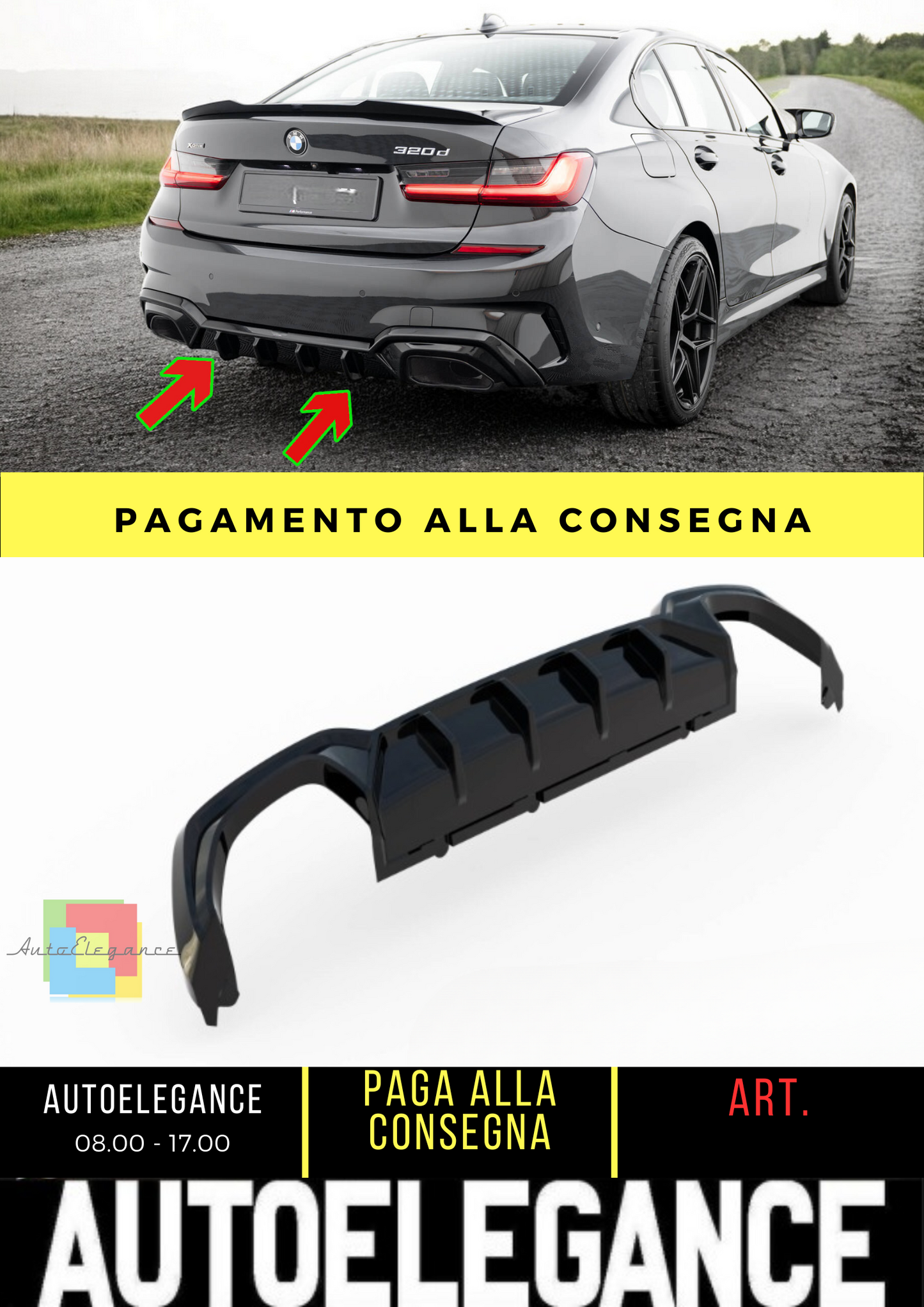 ✨Mantovana posteriore BMW M340i G20/G21 (Adatto per auto con gancio di traino)✨