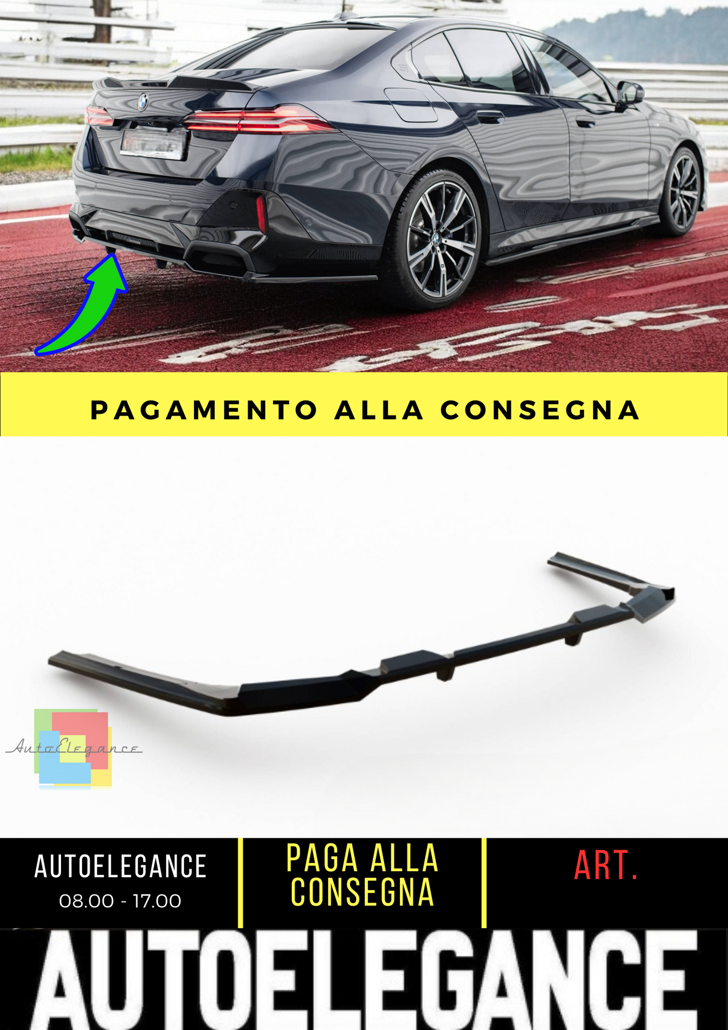 ⭐Splitter posteriore (con barre verticali) V.2 BMW 5 / i5 M-Pack G60⭐