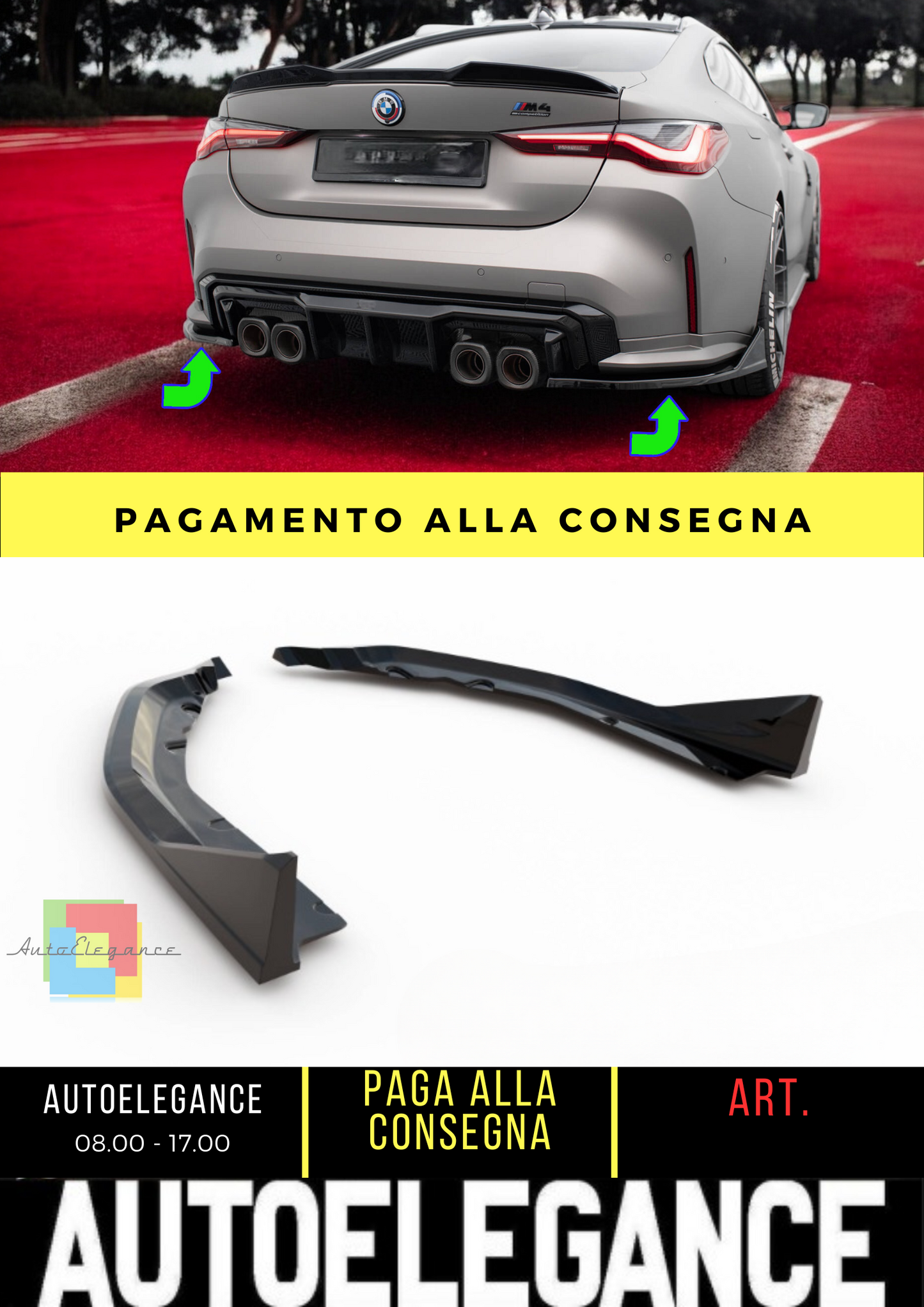 ✨Splitter Laterali Posteriori V.5 (Per Mantovana Posteriore v.1) BMW M4 G82✨