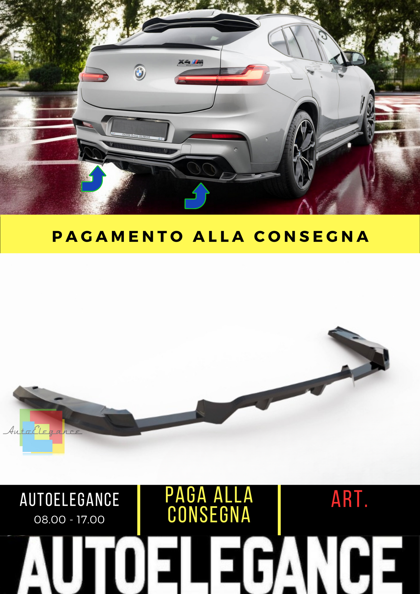 ✨Splitter posteriore (con barre verticali) BMW X4 M F98✨