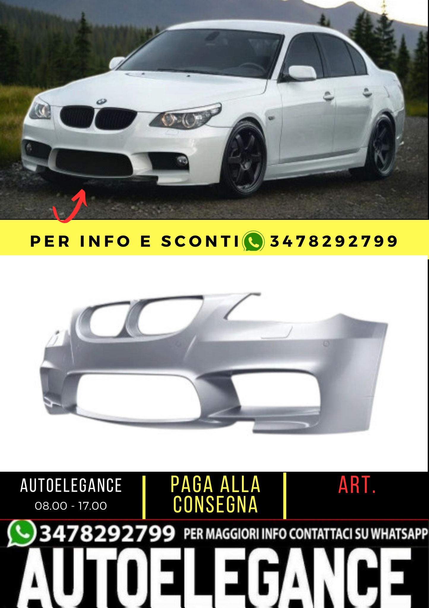 💕PARAURTI ANTERIORE ADATTO PER BMW E60 💕