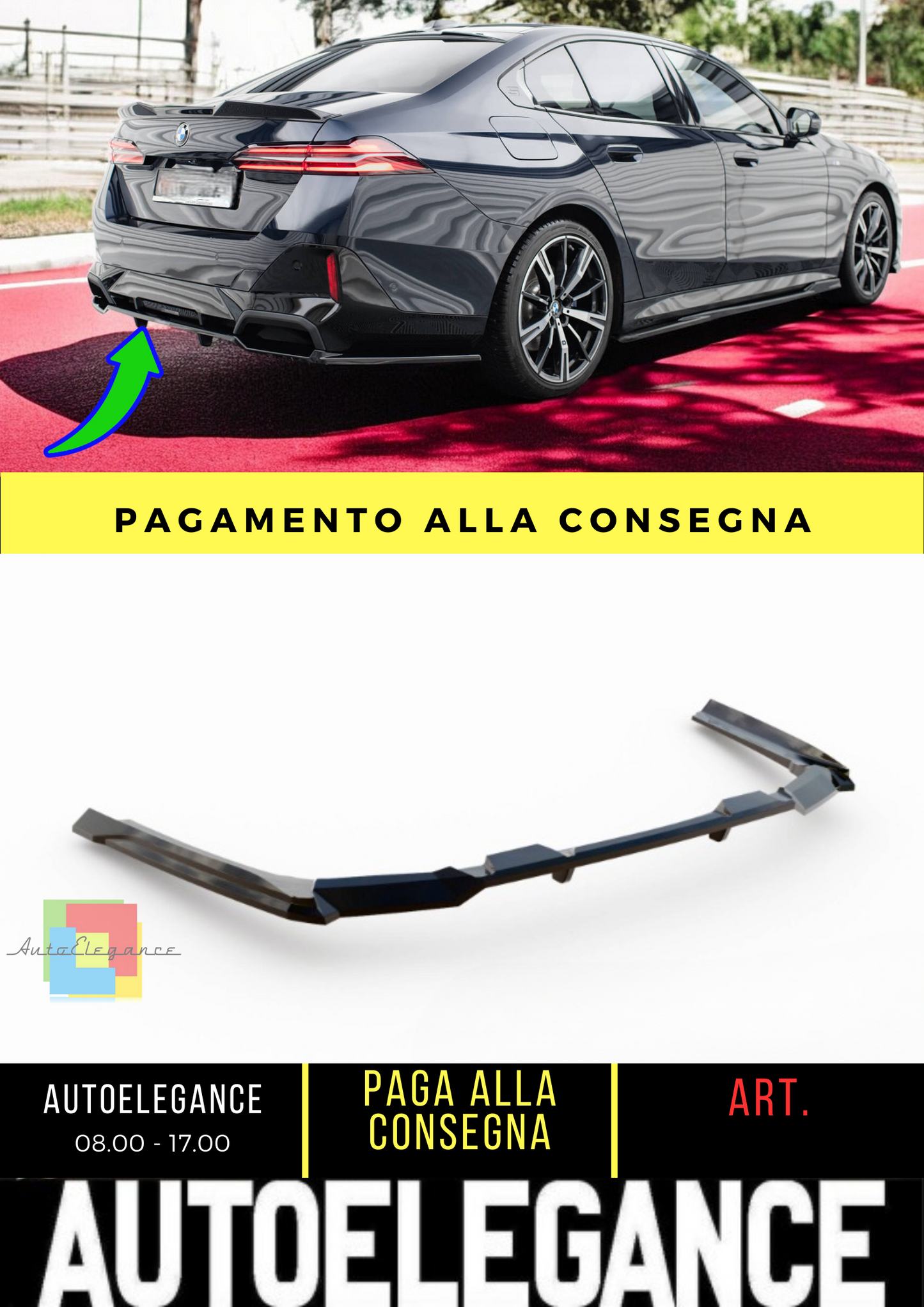 ⭐Splitter posteriore (con barre verticali) V.1 BMW 5 / i5 M-Pack G60⭐