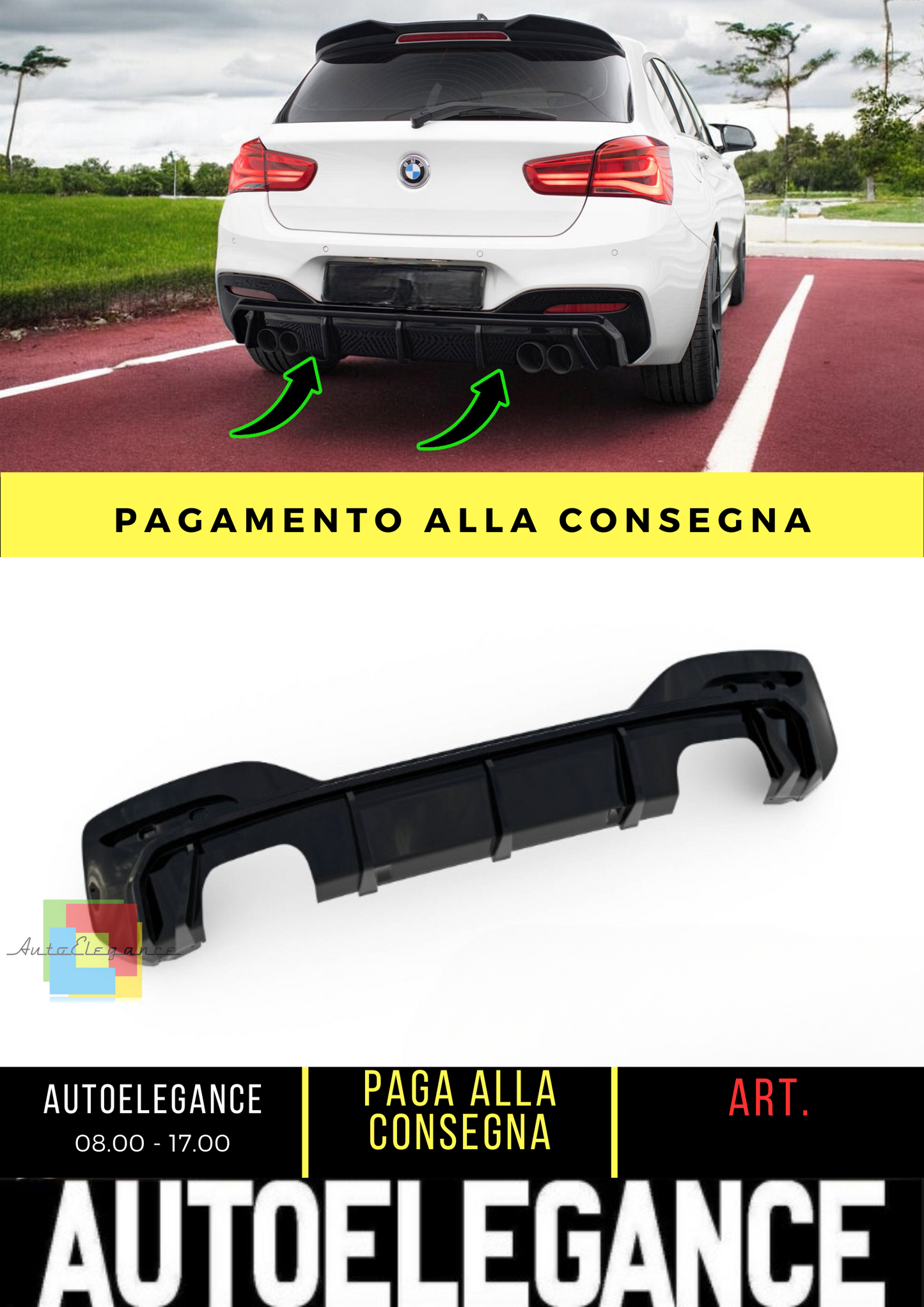 ⭐Mantovana posteriore V.3 BMW 1(Versione con doppio scarico su entrambi i lati)⭐