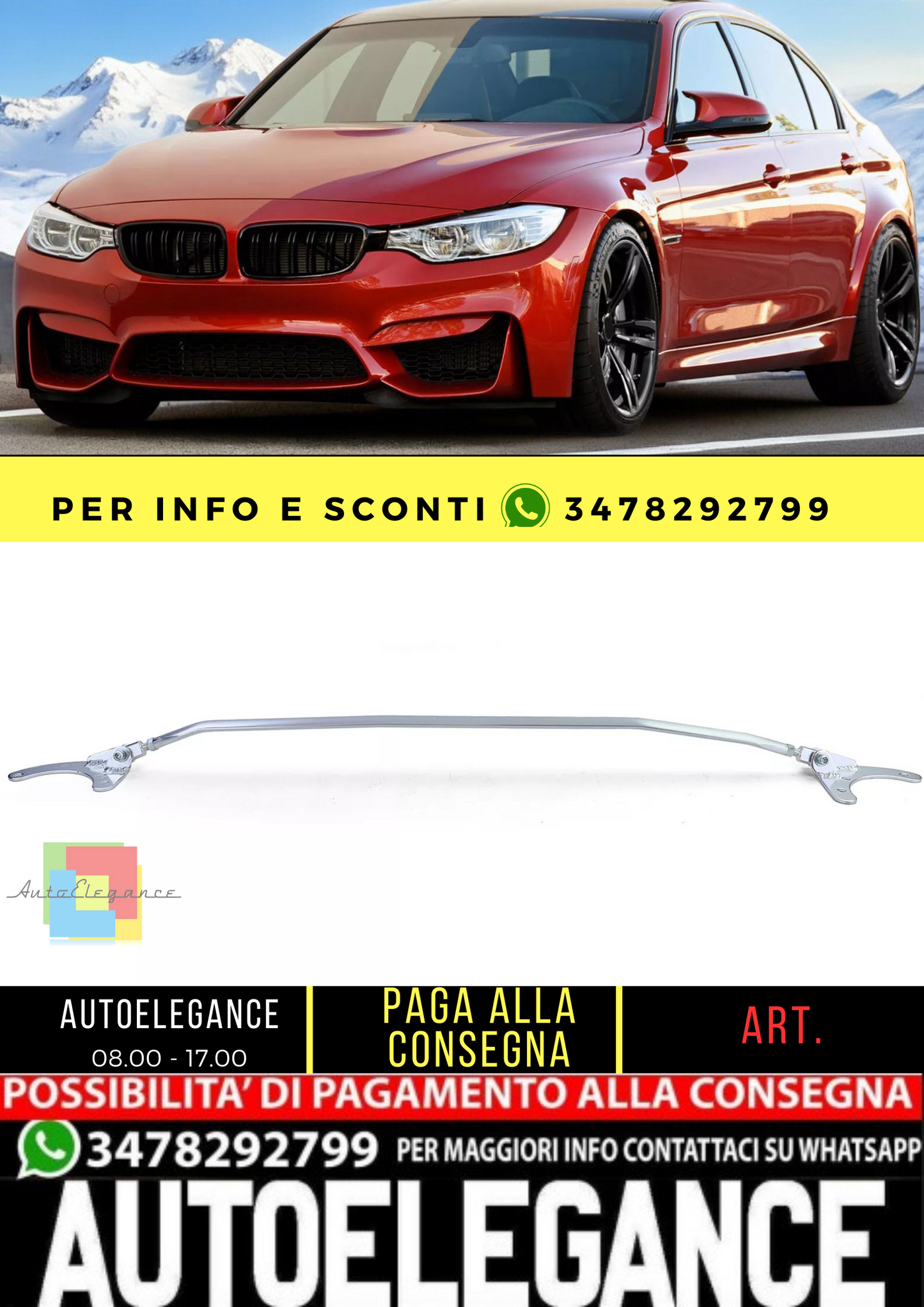 🔥Barra duomi anteriore in alluminio regolabile in 3 pezzi per BMW Serie 3 🔥