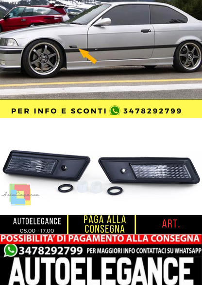 🔥Coppia frecce laterali fumé nere per BMW Serie 3 E36 90-96 + Serie 5 E34 88-95🔥