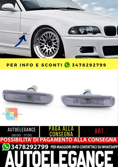 🔥Frecce laterali fumé nere adatte per BMW Serie 3 E46 pre-restyling🔥