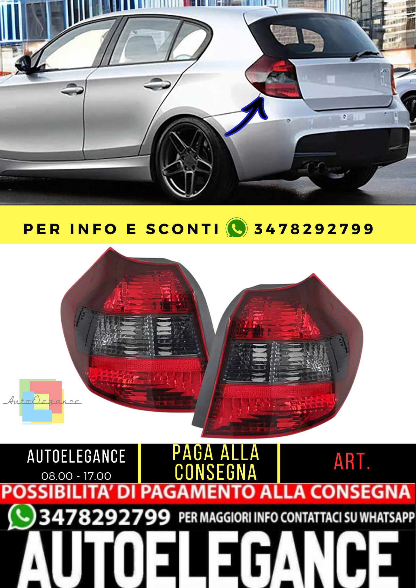 🔥Fanali posteriori rosso fumo nero destra sinistra per serie 1 BMW E81 E87 04-07🔥