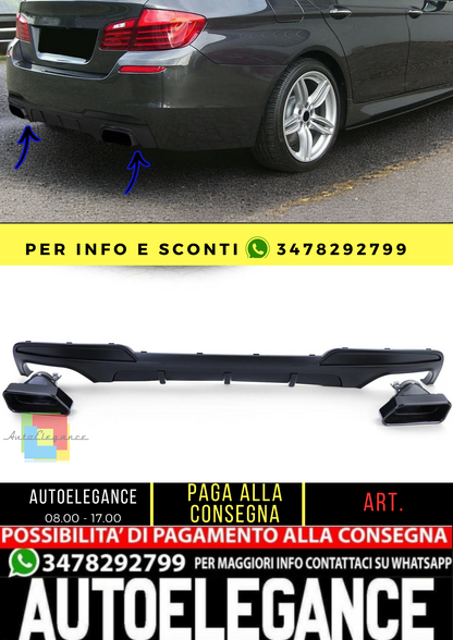 🔥Diffusore posteriore+terminali 550 Performance Nero Opaco perBMW F10 F11 535🔥