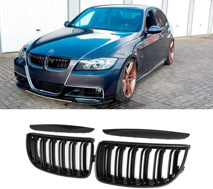 💫ART.7397 GRIGLIA DOPPIA BARRA LOOK SPORTIVO per BMW E90 / E91 LCI 09+💫